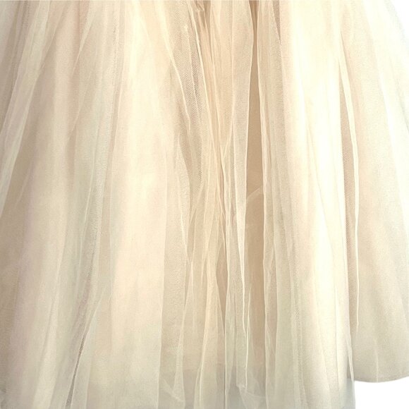 Davids Bridal WG1406 Ivory/Stone Flower Girl Dress Size 4 Embroidered - Picture 8 of 13